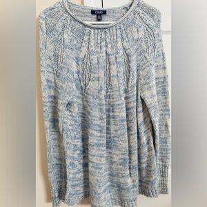 Woman’s Croft & Barrow Blue and White‎ Long Sleeve Top Size Large